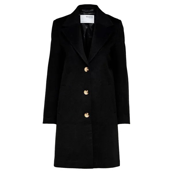 Пальто Selected New Sasja Wool, черный
