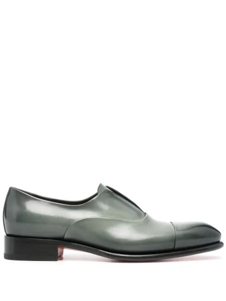Santoni кожаный топсайдеры Carter, зеленый
