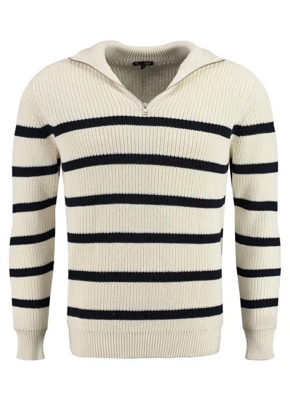 Свитер вязаный MST PILOT TROYER Key Largo, цвет offwhite-navy