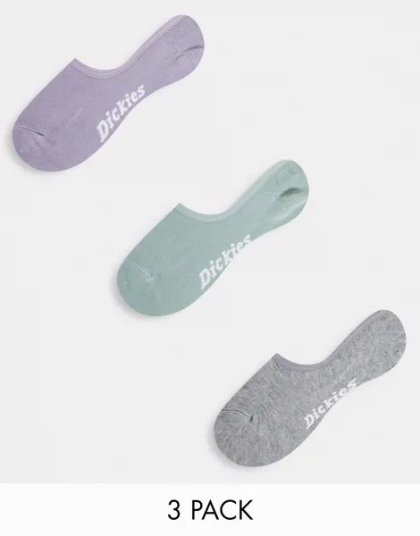 Набор из 3 пар разноцветных носков-невидимок Dickies-Голубой
