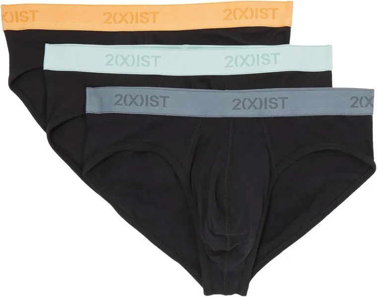 Трусы 2(X)IST 3-Pack ESSENTIAL No Show Brief, цвет Black With Buff Orange/Black With Surf Spray/Black Stormy Weathe