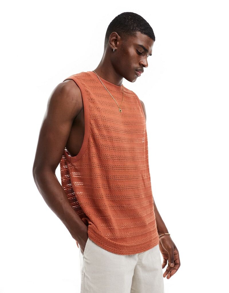 ASOS DESIGN — удобная майка из коричневой ткани