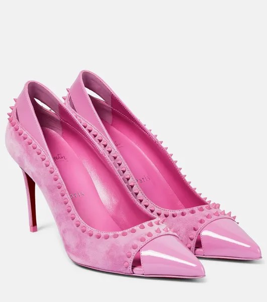 Замшевые туфли-лодочки Duvette Spikes 85 Christian Louboutin, розовый