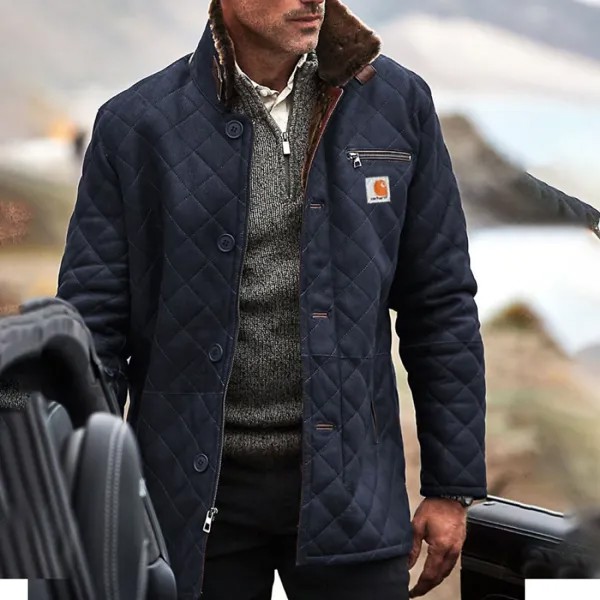 Мужское винтажное стеганое пальто из овчины Hayes