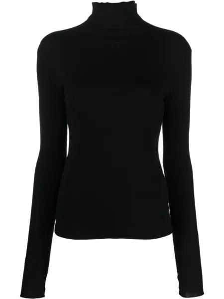 Топ в рубчик с высоким воротником Filippa K, черный