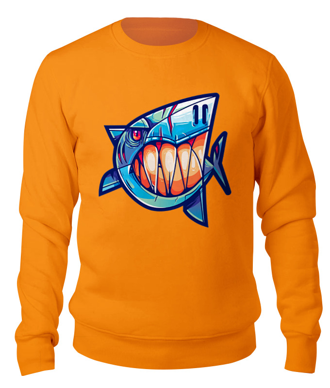 Свитшот Printio ?shark? оранжевый 2XL