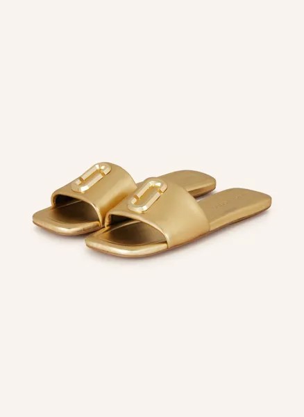 Сандалии-Мюли the j marc с эффектом металлик Marc Jacobs, золотой