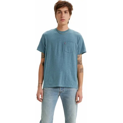 Футболка Levi's Men Short Sleeve Classic Pocket Tee, размер S, голубой