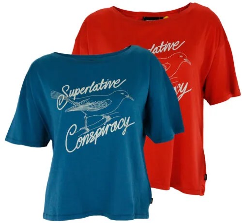 Женская футболка Superlative Bird Shirt с логотипом Wesc - красный и синий