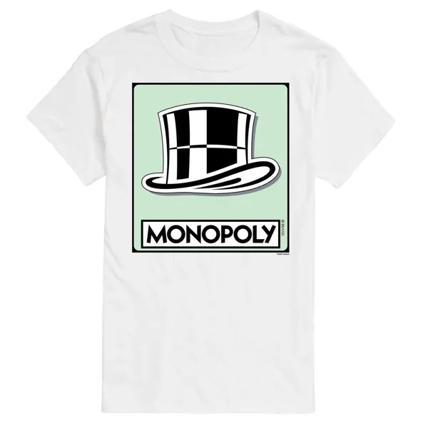 Футболка с изображением жетона Big & Tall Monopoly Hat Licensed Character, белый