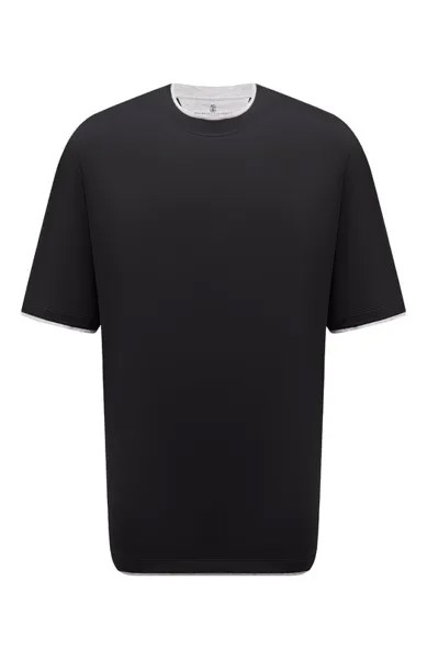 Футболка из шелка и хлопка Brunello Cucinelli