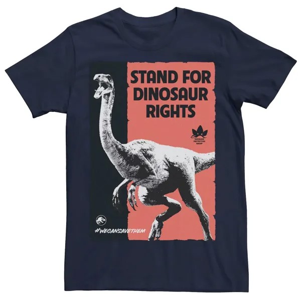 Мужская футболка с плакатом «Мир Юрского периода» и динозаврами Jurassic World, синий