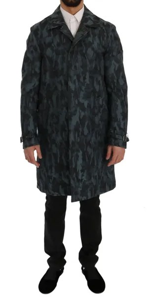 DOLCE - GABBANA Куртка Пальто Тренч Синий Камуфляж s. IT48 / US38 / M Рекомендуемая розничная цена 3200 долларов США.