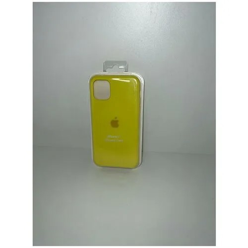 Силиконовый чехол с логотипом Apple на Айфон 11, желтый/ Чехол для iPhone 11