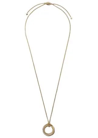 David Yurman 18kt yellow gold Crossover diamond pendant necklace