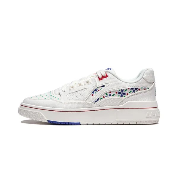 Кроссовки LINING Rookie Skateboarding Shoes Unisex Low-top Cream White/mid Green, зеленый