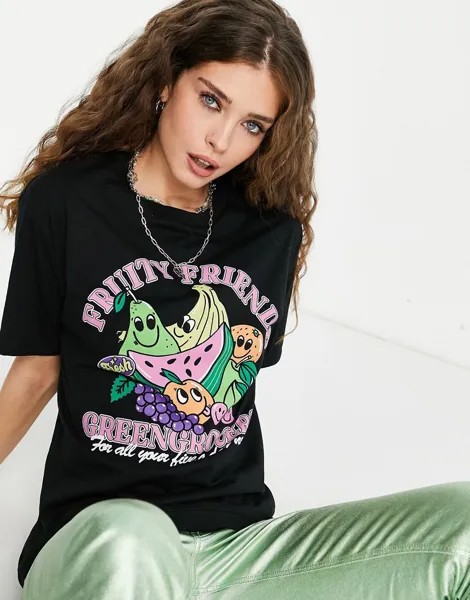 Футболка в стиле oversized с принтом 