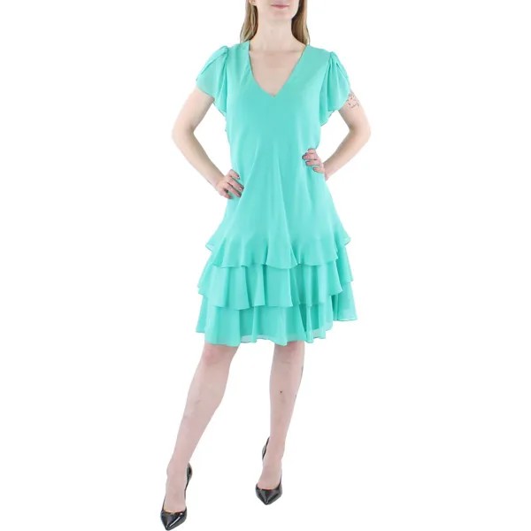 Женское платье прямого кроя с заниженной талией Georgette Lauren Ralph Lauren, цвет Turquoise