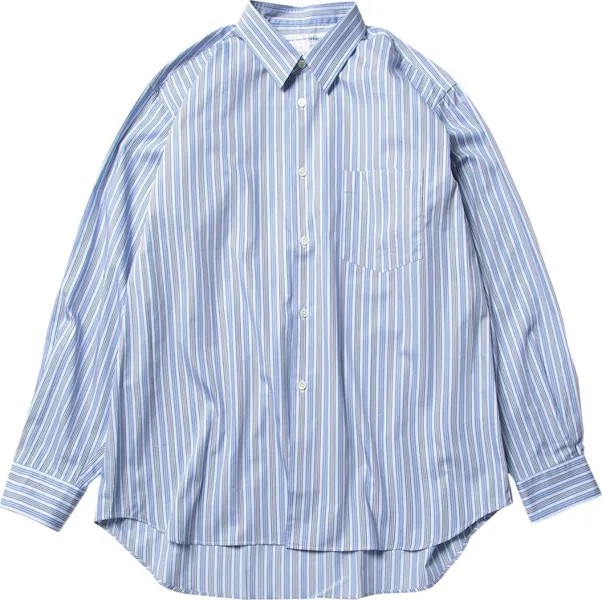 Рубашка Comme des Garçons SHIRT Yarn Dyed Poplin Wide Classic Shirt 'Blue', синий