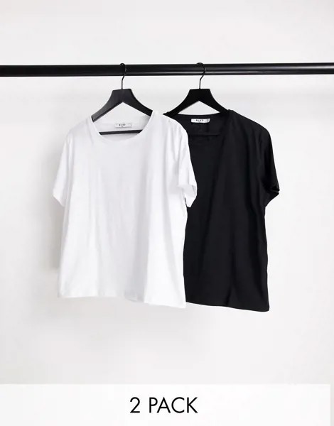 Набор из 2 oversized-футболок черного и белого цветов из органического хлопка NA-KD-Разноцветный