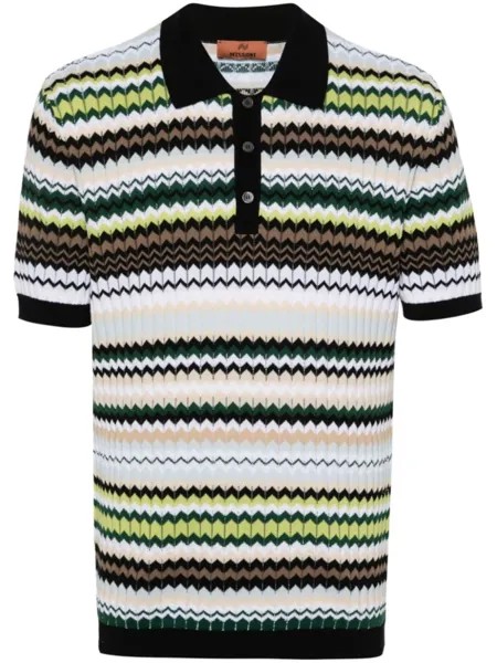 Missoni рубашка поло с узором зигзаг, черный