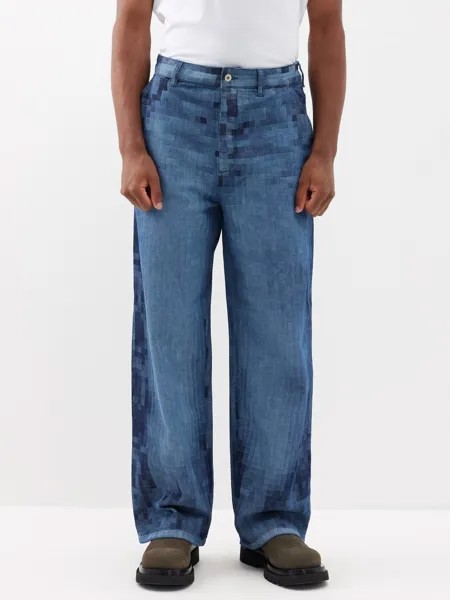 Пиксельные широкие джинсы LOEWE, синий