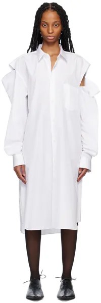 Белое платье-миди с вырезом Comme des Garçons