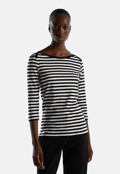 Топ с длинными рукавами STRIPED 3/4 SLEEVE United Colors of Benetton, цвет black