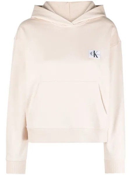 Calvin Klein Jeans худи с нашивкой-логотипом, нейтральный цвет