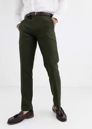 Узкие твидовые брюки Harry Brown-Зеленый