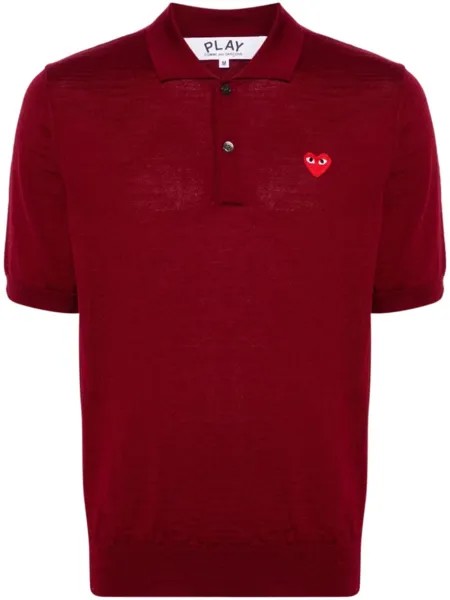 Comme Des Garçons Play шерстяная рубашка поло с нашивкой, красный