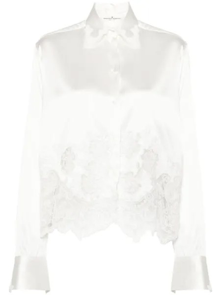 Ermanno Scervino рубашка с кружевом, белый