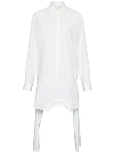 MM6 Maison Margiela платье-рубашка асимметричного кроя, белый
