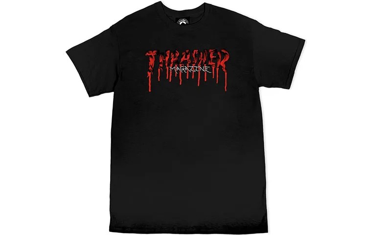 Футболка с логотипом Thrasher FW21 Blood Drip, черная