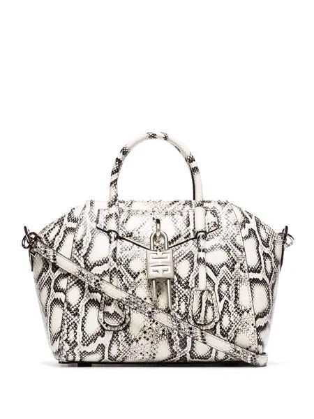 Givenchy мини-сумка Antigona со змеиным принтом