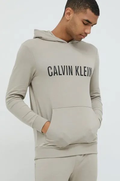Пижамный свитшот Calvin Klein Underwear, бежевый