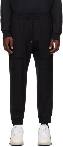 Черные брюки карго с кулиской Solid Homme