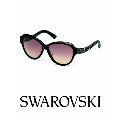 Солнцезащитные очки SWAROVSKI, черный, коричневый
