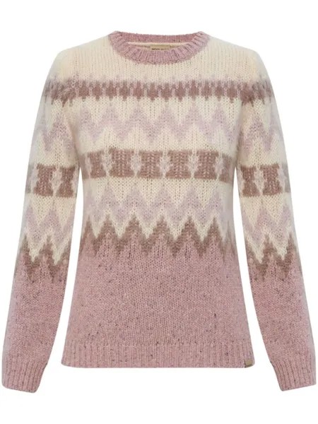 Woolrich джемпер с длинными рукавами, связанный интарсией, розовый