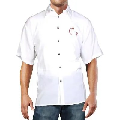 Мужская белая повседневная рубашка на пуговицах Western Max с вышивкой M BHFO 1259