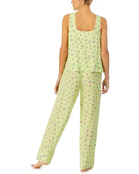 Пижамный комплект Sanctuary Crop Tank Long Pants PJ Set, цвет Lime Floral