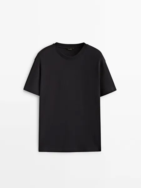 Футболка с короткими рукавами и круглым вырезом Massimo Dutti, синий