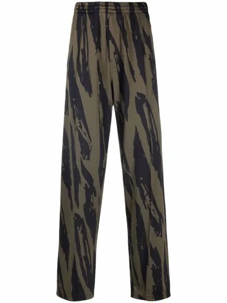 Kenzo спортивные брюки с тигровым принтом, зеленый