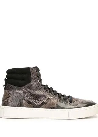 Yves Saint Laurent Pre-Owned высокие кеды с тиснением под змеиную кожу