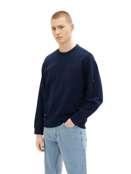 Толстовка TOM TAILOR Denim RELAXED CREW, синий