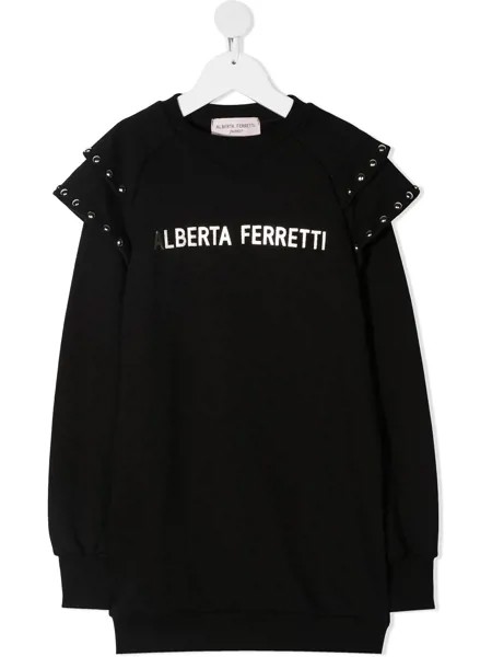 Alberta Ferretti Kids платье-толстовка с оборками