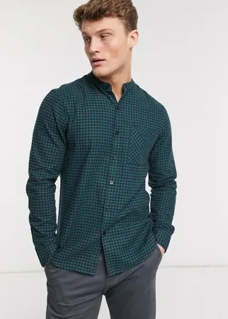 Темно-зеленая клетчатая рубашка с воротником с застежкой на пуговицах New Look-Зеленый цвет