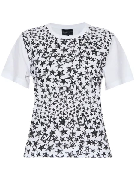 Emporio Armani футболка из хлопка с принтом звезд, белый