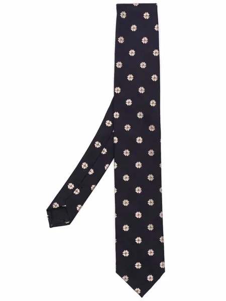 Lardini шелковый галстук с цветочной вышивкой