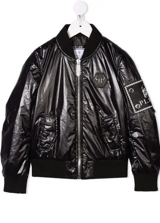 Philipp Plein Junior бомбер с нашивкой-логотипом